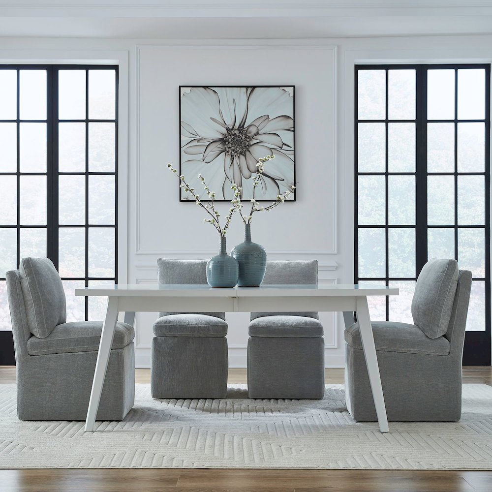 Accent Dining Chair with Castors - Squared Back - Sapphire Upholstry
