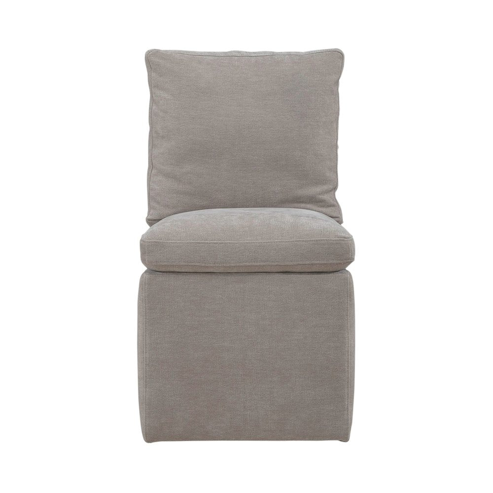 Accent Dining Chair with Castors - Squared Back - Truffle Upholstry