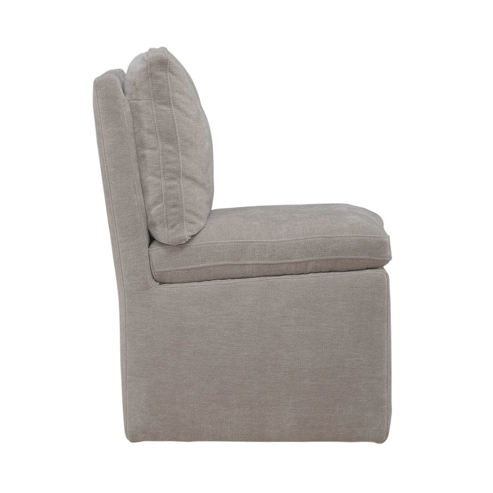 Accent Dining Chair with Castors - Squared Back - Truffle Upholstry