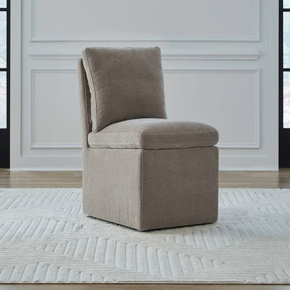 Accent Dining Chair with Castors - Squared Back - Truffle Upholstry