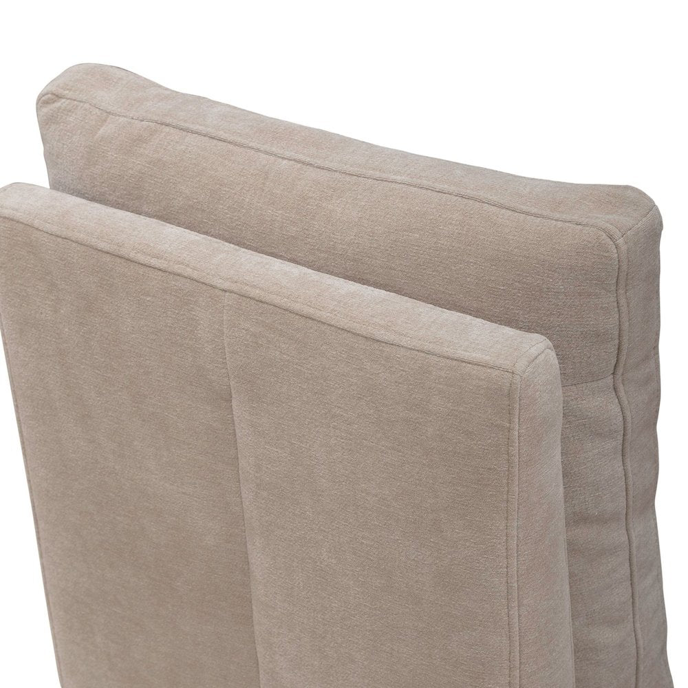 Accent Dining Chair with Castors - Squared Back - Wicker Upholstry