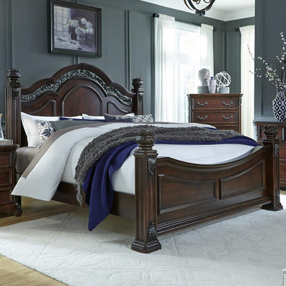 Messina Estates King Poster Bed in Cognac