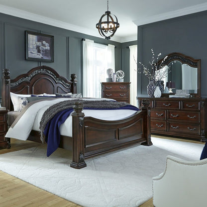 Messina Estates Queen Poster Bed, Dresser & Mirror