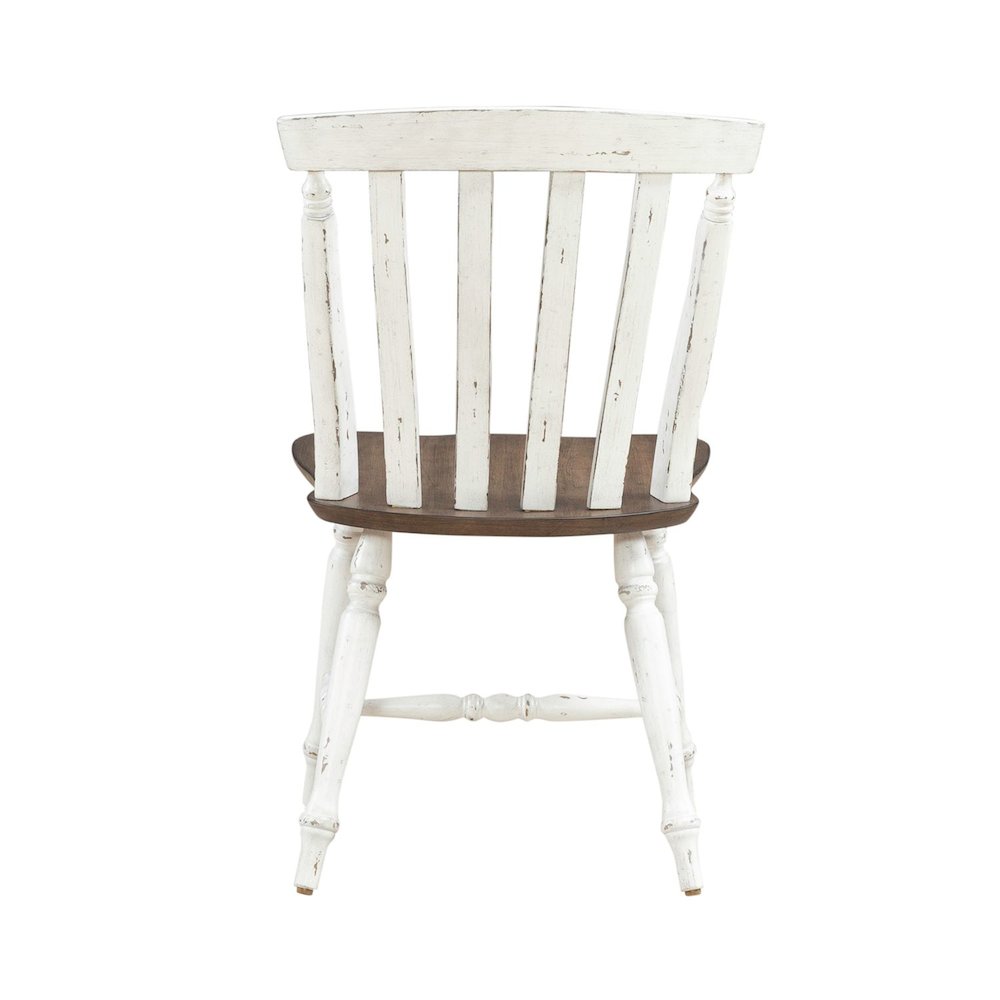 Al Fresco Slat Back Side Chair for Dining Room - Set of 2 -Graphite & Whitestone
