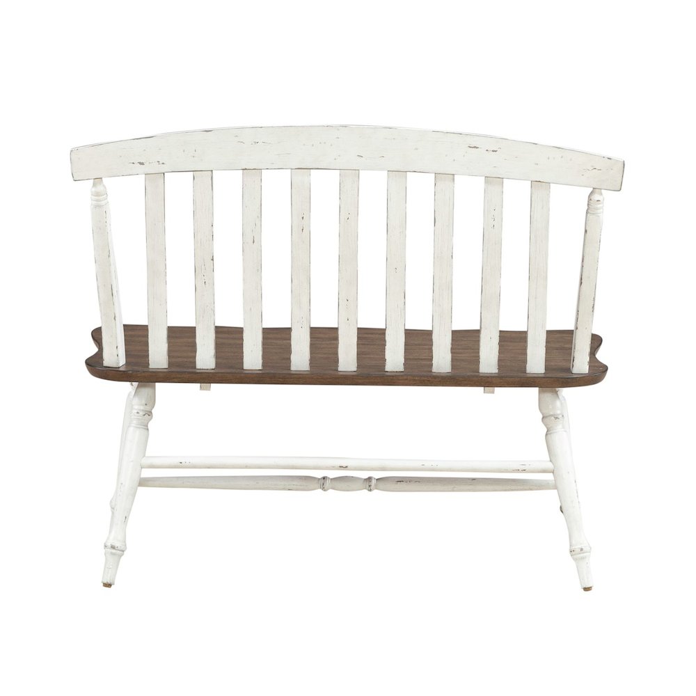 Al Fresco Slat Back Bench for Dining Room - Graphite & Whitestone