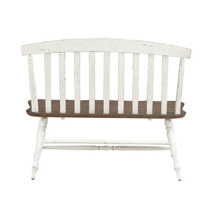 Al Fresco Slat Back Bench for Dining Room - Graphite & Whitestone