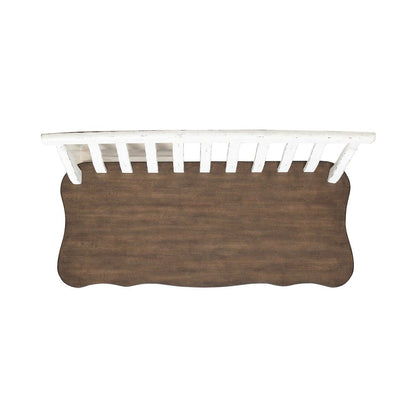 Al Fresco Slat Back Bench for Dining Room - Graphite & Whitestone