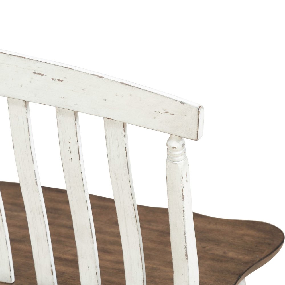 Al Fresco Slat Back Bench for Dining Room - Graphite & Whitestone