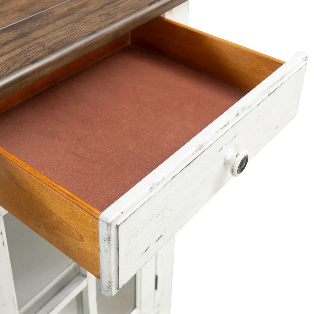 Al Fresco Server Cabinet for Dining Room - Graphite & Whitestone