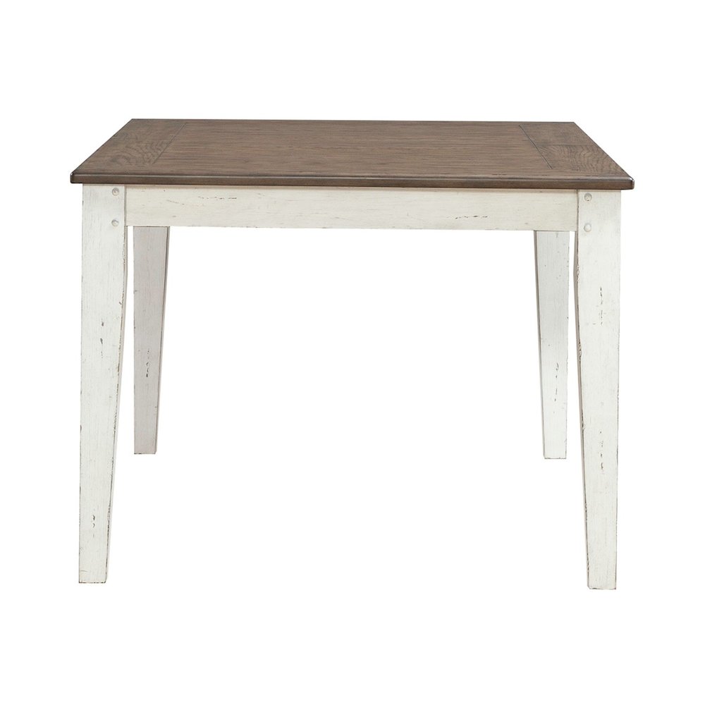 Rectangular Leg Table with Butterfly Leaf for Dining Room -Graphite & Whitestone