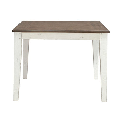Rectangular Leg Table with Butterfly Leaf for Dining Room -Graphite & Whitestone