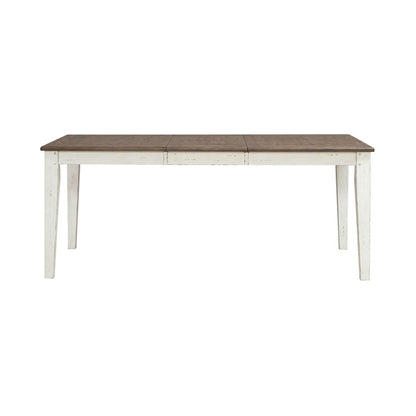 Rectangular Leg Table with Butterfly Leaf for Dining Room -Graphite & Whitestone