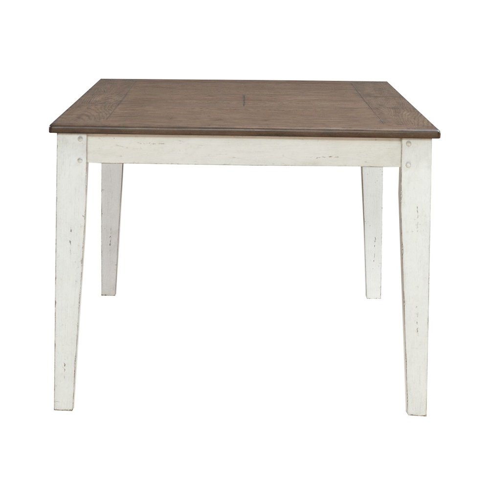 Rectangular Leg Table with Butterfly Leaf for Dining Room -Graphite & Whitestone