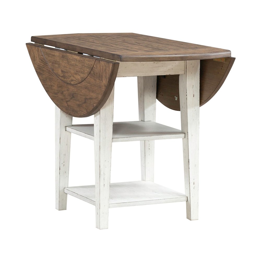 Al Fresco Drop Leaf Table for Dining Room - Graphite & Whitestone