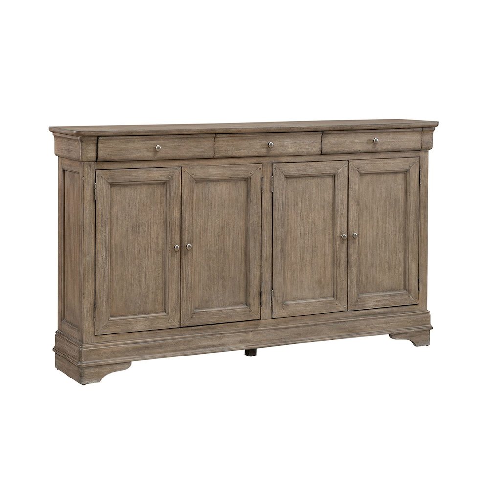 Hall Buffet Dining Living Room Storage - Felt Lined Top Drawers - Sandy Taupe