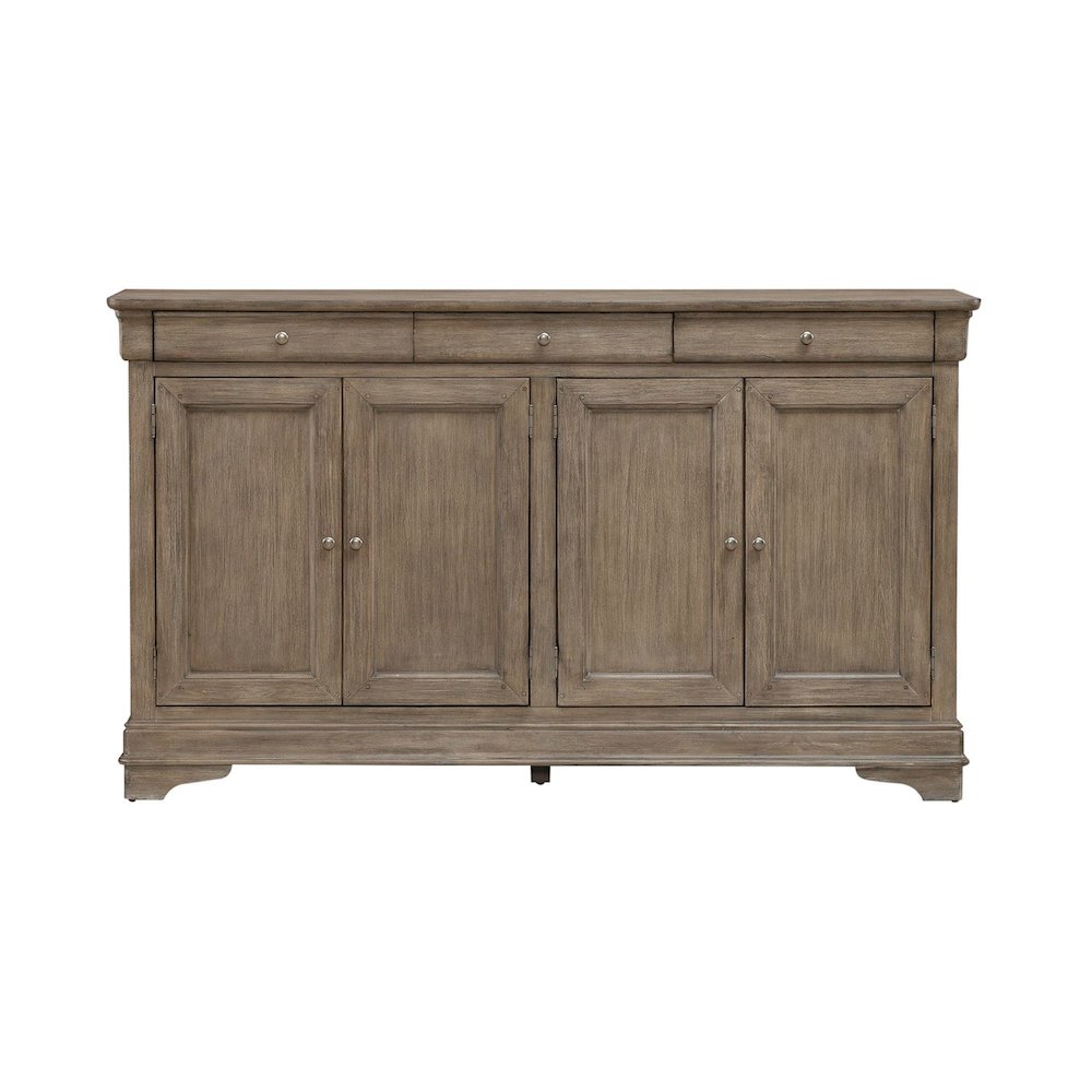 Hall Buffet Dining Living Room Storage - Felt Lined Top Drawers - Sandy Taupe