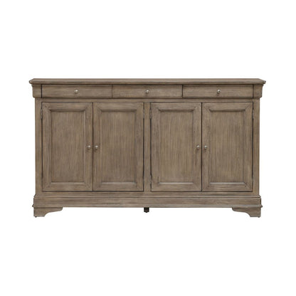 Hall Buffet Dining Living Room Storage - Felt Lined Top Drawers - Sandy Taupe