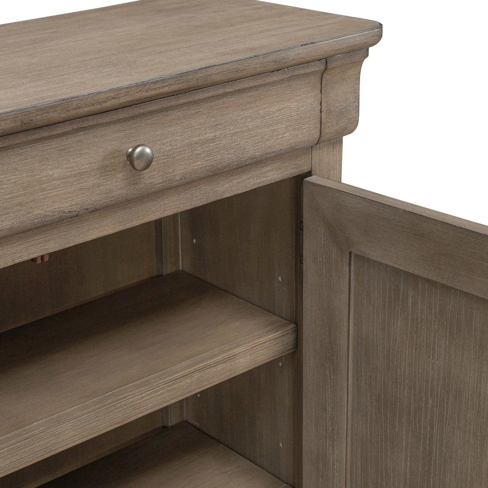Hall Buffet Dining Living Room Storage - Felt Lined Top Drawers - Sandy Taupe
