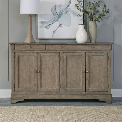 Hall Buffet Dining Living Room Storage - Felt Lined Top Drawers - Sandy Taupe