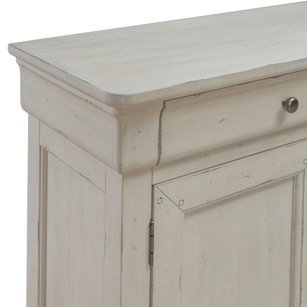 Hall Buffet Dining Living Room Storage - Felt Lined Top Drawers - White