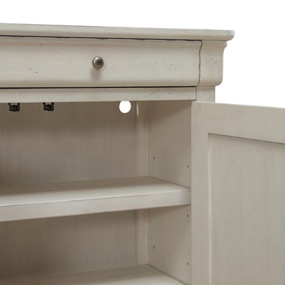Hall Buffet Dining Living Room Storage - Felt Lined Top Drawers - White
