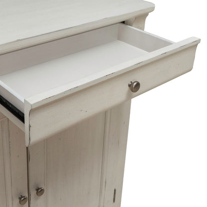 Hall Buffet Dining Living Room Storage - Felt Lined Top Drawers - White