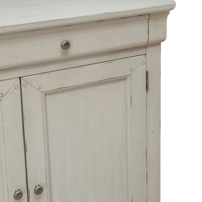 Hall Buffet Dining Living Room Storage - Felt Lined Top Drawers - White