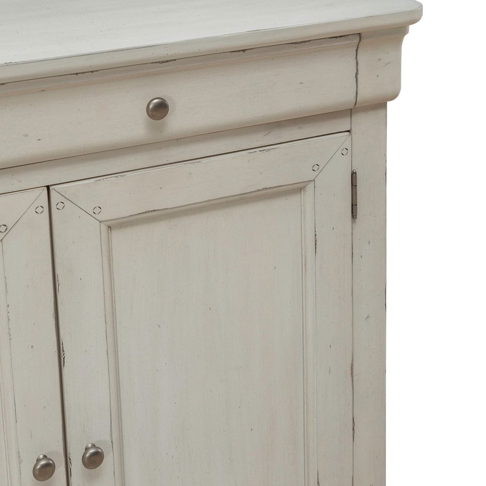 Hall Buffet Dining Living Room Storage - Felt Lined Top Drawers - White