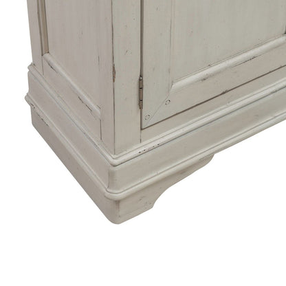 Hall Buffet Dining Living Room Storage - Felt Lined Top Drawers - White
