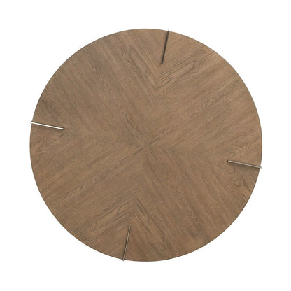 Harlow Living Room Round Cocktail Table  - Sandstone & Satin Nickel
