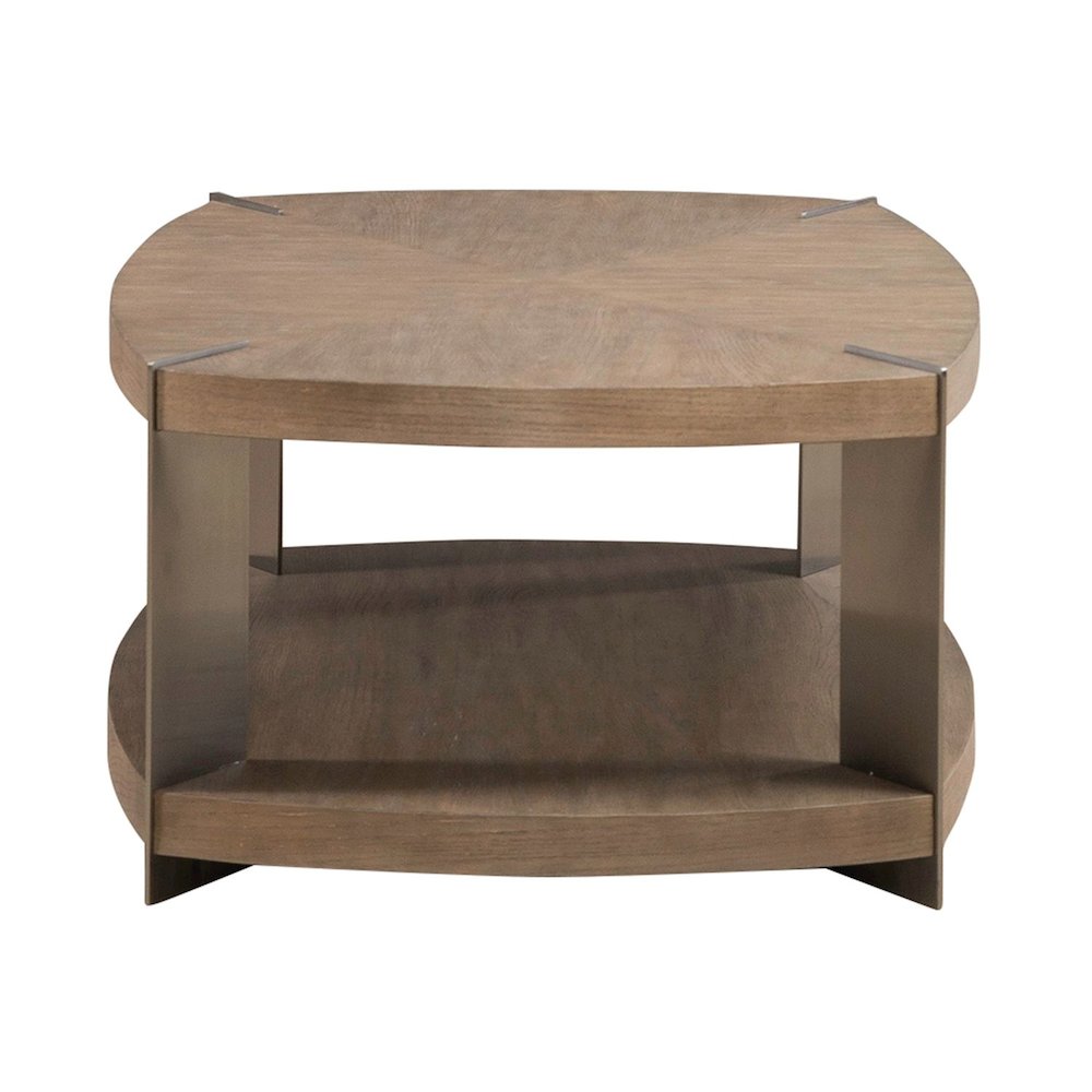 Harlow Living Room Oval Cocktail Table  - Sandstone & Satin Nickel