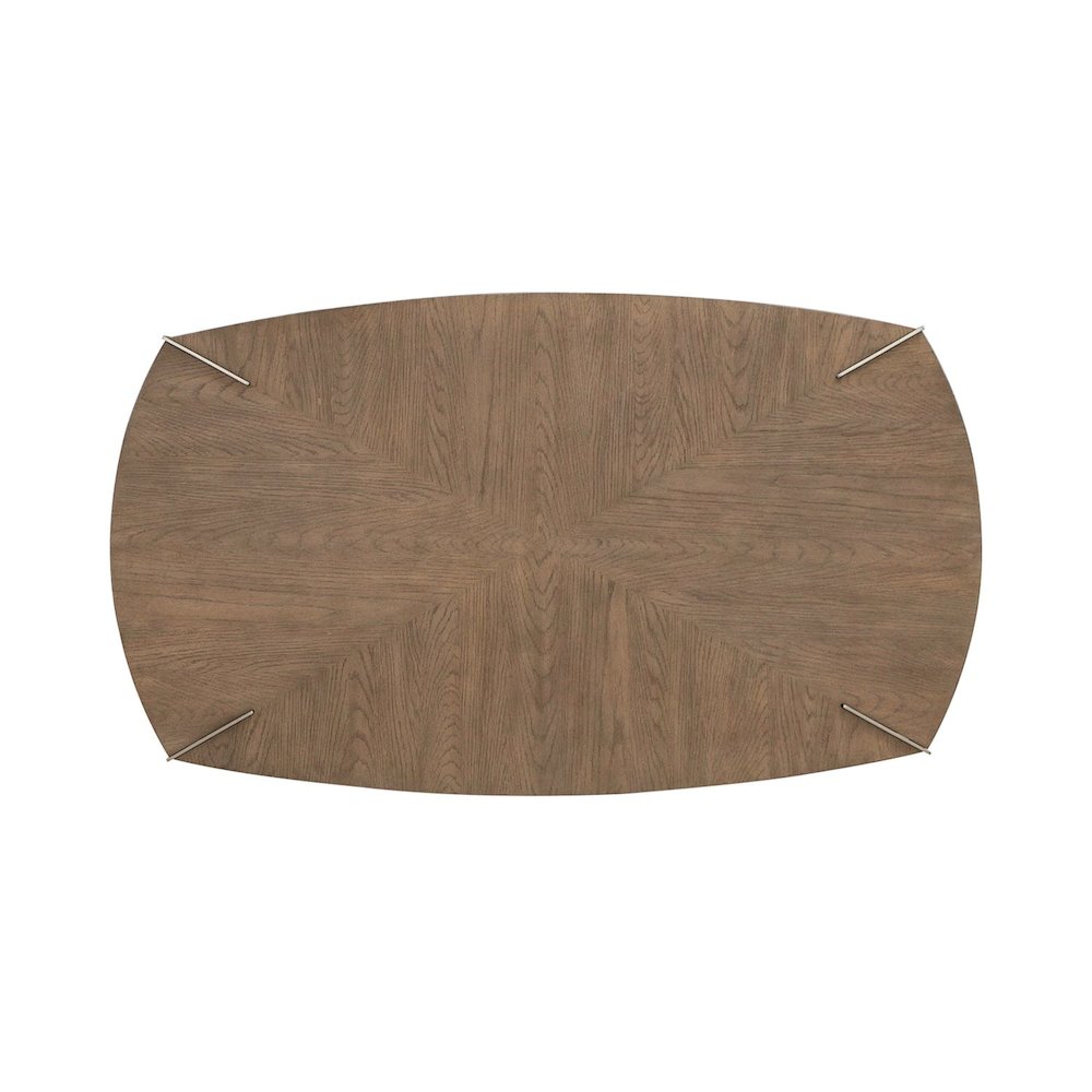 Harlow Living Room Oval Cocktail Table  - Sandstone & Satin Nickel