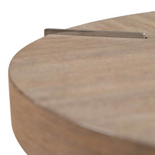 Harlow Living Room Round End Table  - Sandstone & Satin Nickel
