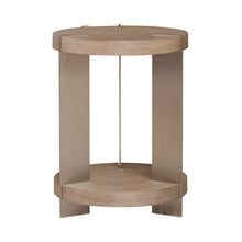 Harlow Living Room Chairside Table  - Sandstone & Satin Nickel
