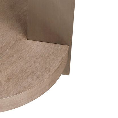 Harlow Living Room Chairside Table  - Sandstone & Satin Nickel