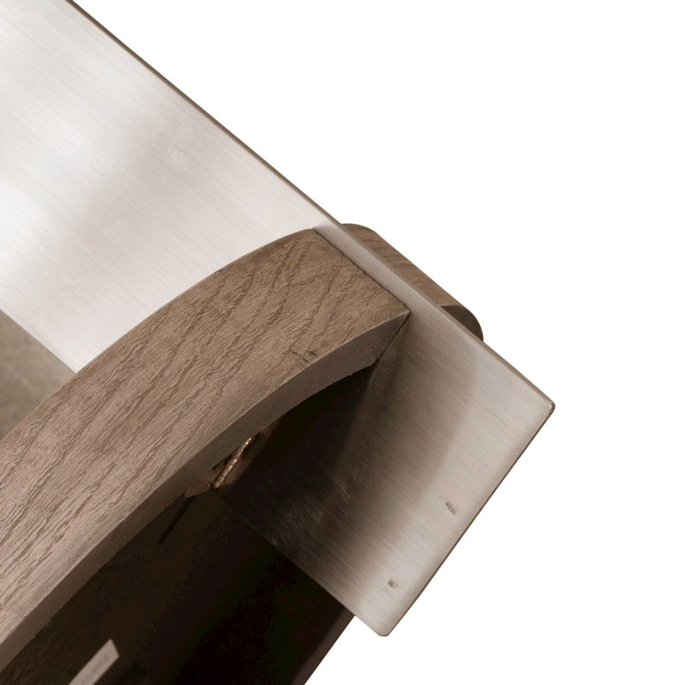 Harlow Living Room Chairside Table  - Sandstone & Satin Nickel