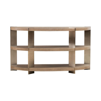 Harlow Living Room Sofa Table  - Sandstone & Satin Nickel