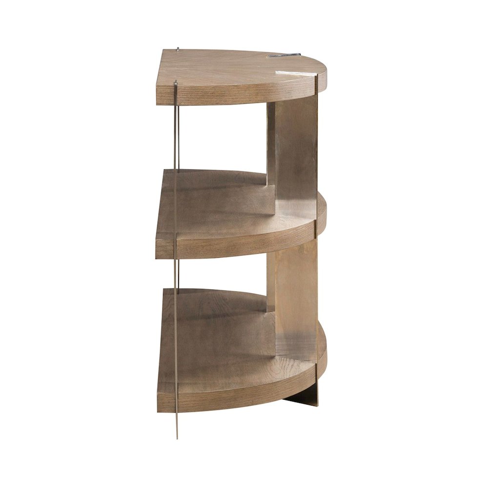 Harlow Living Room Sofa Table  - Sandstone & Satin Nickel