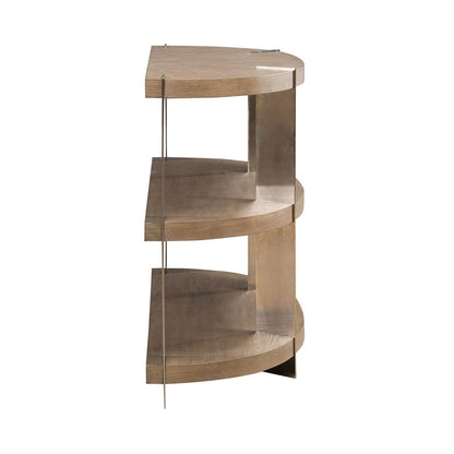 Harlow Living Room Sofa Table  - Sandstone & Satin Nickel