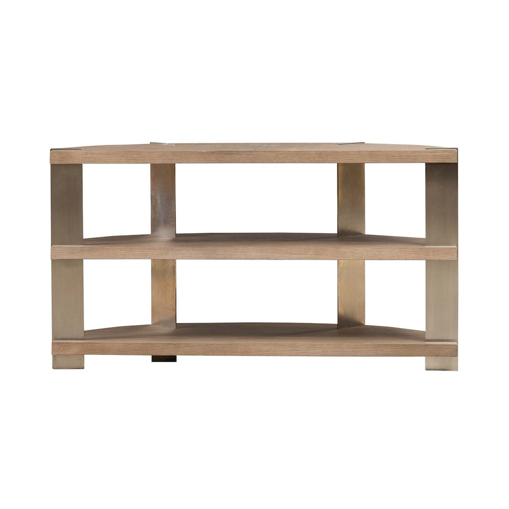 Harlow Living Room Sofa Table  - Sandstone & Satin Nickel