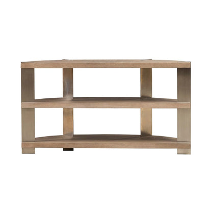 Harlow Living Room Sofa Table  - Sandstone & Satin Nickel