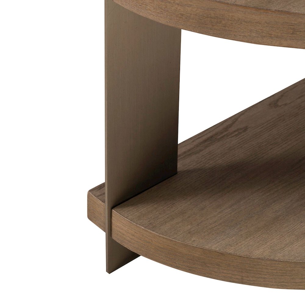 Harlow Living Room Sofa Table  - Sandstone & Satin Nickel