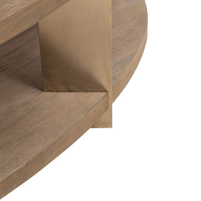 Harlow Living Room Sofa Table  - Sandstone & Satin Nickel