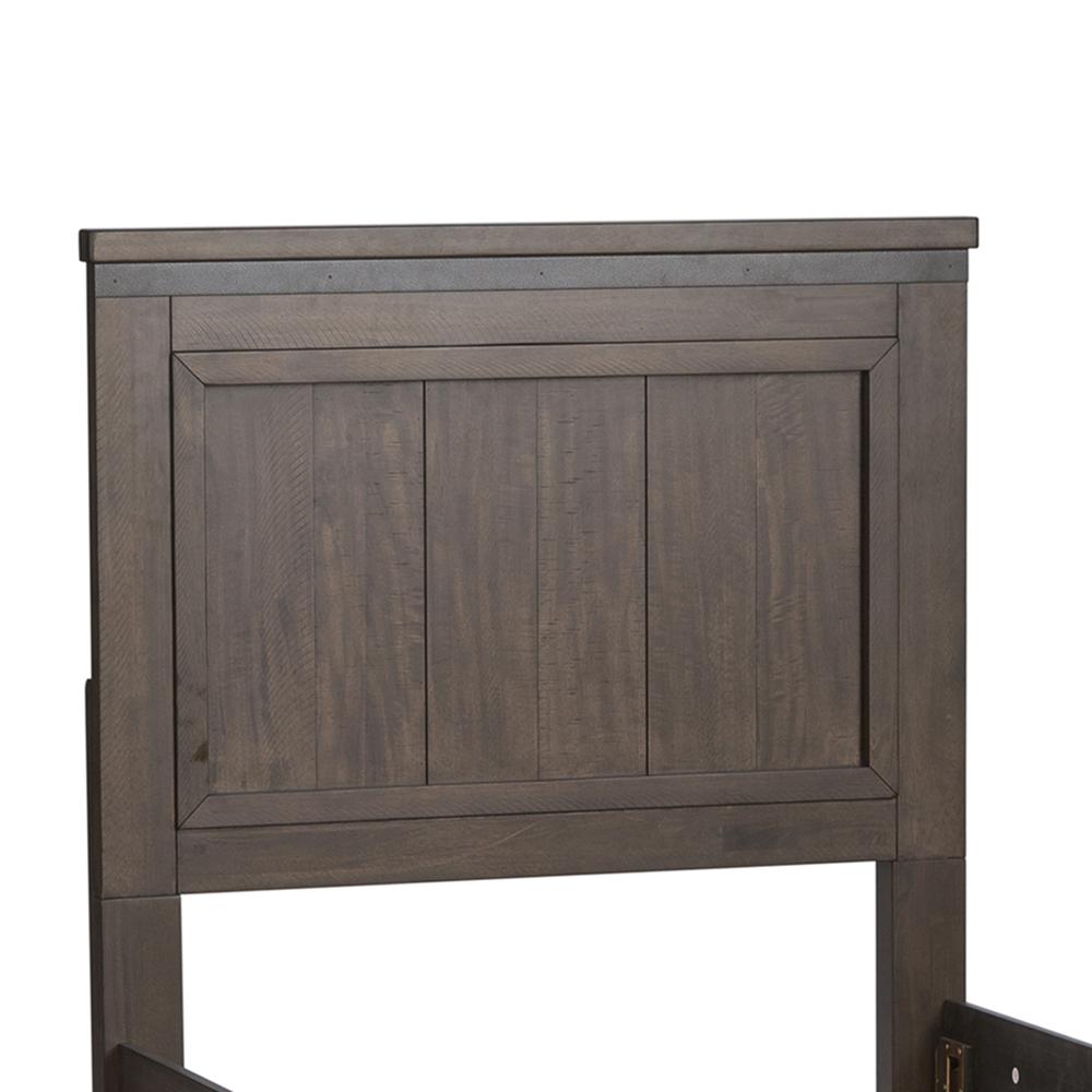 Thornwood Hills Twin Panel Headboard in Rock Beaten Brown w/ Saw Cuts