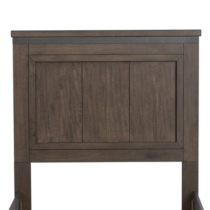Thornwood Hills Twin Panel Headboard in Rock Beaten Brown w/ Saw Cuts