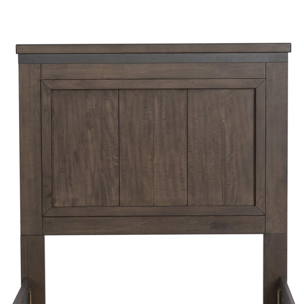 Thornwood Hills Twin Panel Headboard in Rock Beaten Brown w/ Saw Cuts