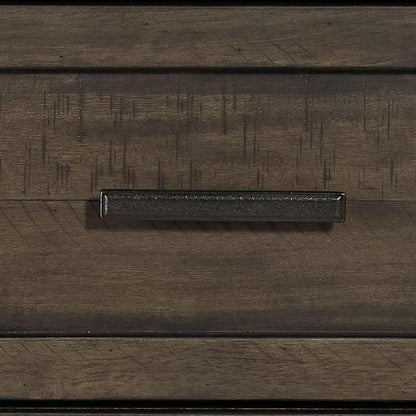 Thornwood Hills 8 Drawer Dresser in Rock Beaten Brown w/ Saw Cuts
