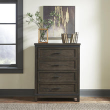 Thornwood Hills 4 Drawer Chest in Rock Beaten Brown w/ Saw Cuts