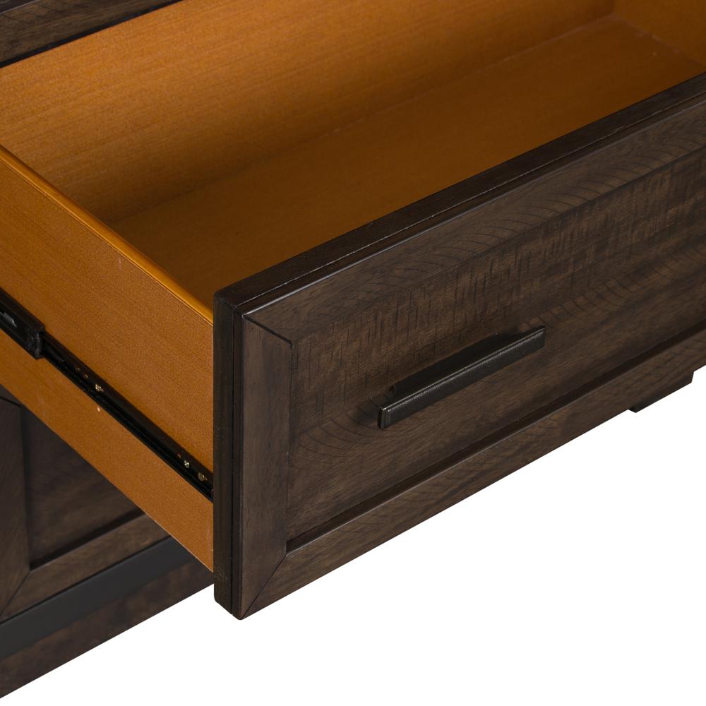 Thornwood Hills 5 Drawer Chest in Rock Beaten Brown w/ Saw Cuts