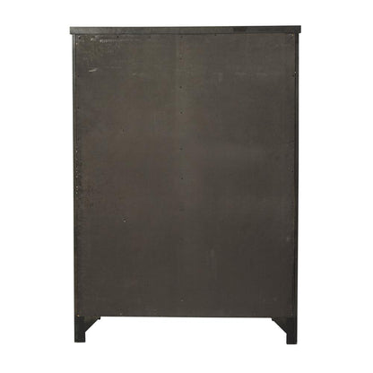Thornwood Hills Sliding Door Chest in Rock Beaten Brown w/ Saw Cuts